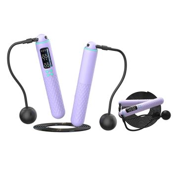 Smart Digital Jump Rope for Accurately Counts Jumps Sets Goals and Monitors Progress -White