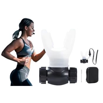 Respiratory Trainer Compact Lung Exercise Device Breathing Trainer -Black