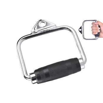 Single D Stirrup Handle with Rubber Grips for Cable Exercise Equipment