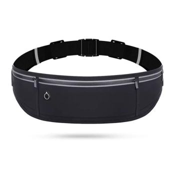 Running Belt Waist Pack Ultra Light Water Resistant Fitness Belt Waist Bag Light Gray