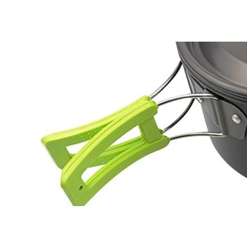 10Pcs Camping Cookware Mess Kit for Outdoor Camping Hiking Picnic -Green