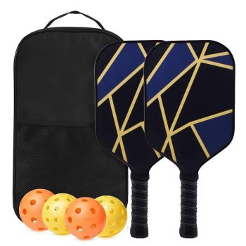 Fiberglass Pickleball Racket Set Pickleball Paddle with 4 Balls Style 1