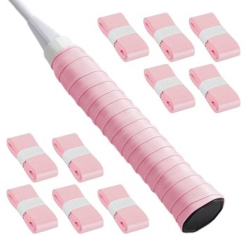 10 Pcs Tennis Racket Grip Tape PU Anti-Slip Overgrip Black