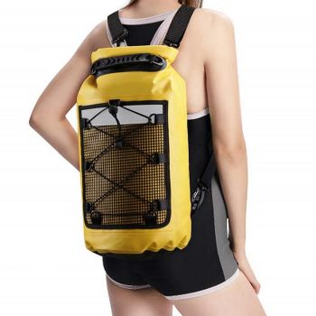 Roll-Top Backpack Dry Bag with Handle for Fishing Boating and Camping Black - M