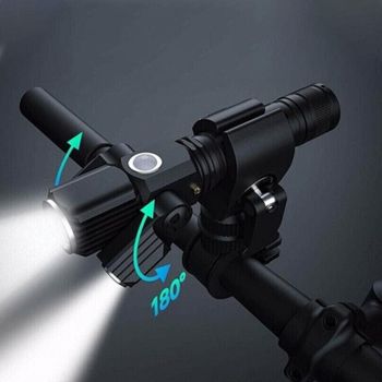 3-Head USB Rechargeable Headlight With Bracket for Night Cycling