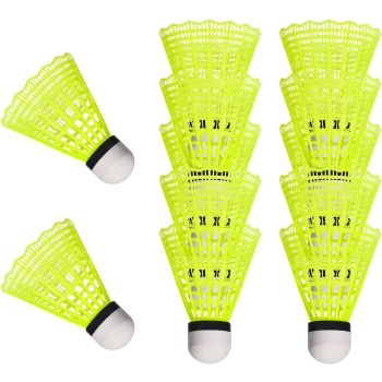 Durable Nylon Badminton Shuttlecocks Indoor Outdoor Training Recreational Yellow 12 Pack