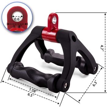 1 Piece Black Dual D-Tension Grip Removable V-Triangle Rod Home Gym