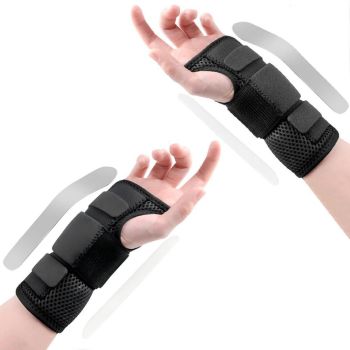 1Pair Carpal Tunnel Wrist Brace Carpal Tunnel Splint Arthritis Pain and Support For Sprained Relief Night Work - Gray & S
