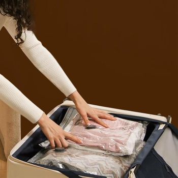 15Pcs Vacuum Bags for Travel with Rechargeable Air Pump Space Saver Compression Set