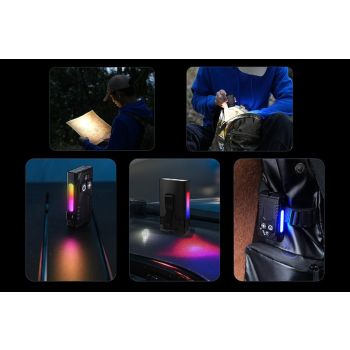 Aluminum Alloy Portable Mini Flashlight with 365nm UV Light and RGB Side Lamp