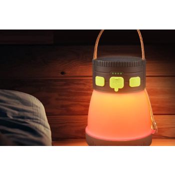 Solar Camping Lantern Rechargeable Outdoor LED Light with RGB Mood Lighting
