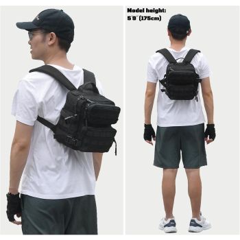 9L Multifunctional Mini Backpack For Men And Women Hiking Travel Sports Running (Black)