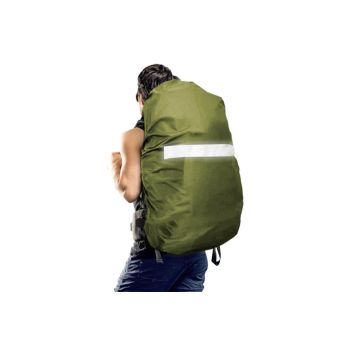 High-Visibility Backpack Rain Cover with Reflective Strip Water-Resistant Outdoor Night Travel Bag Cover -Orange / XL