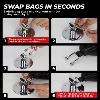 1PC Heavy Duty Speed Bag Mount Hardware Set with Quick Release Pin Boxing Accessories Silver
