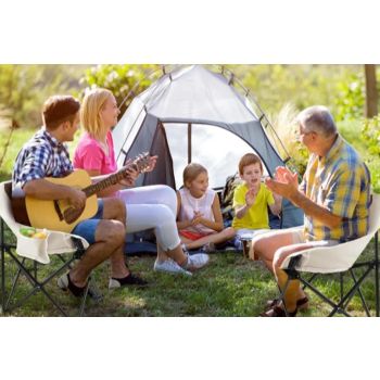 Compact Folding Chair Portable Camping Chair for Outdoor Activities - Beige