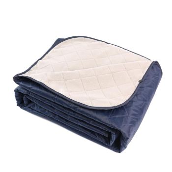 Outdoor Fleece Polyester Camping Blanket Waterproof Thick Portable Picnic Mat Machine Washable-dark blue