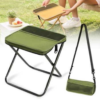 Portable Folding Stool for Hiking Camping and Fishing - Khaki S