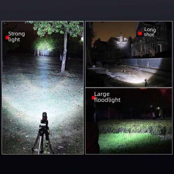 Aluminum Alloy Telescopic Flasight, Led Power Display/USB Charging/P70 Strong Light Flasight