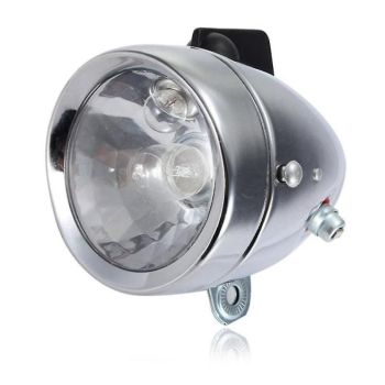 Bike Light Set, Cycling Dynamo Powered Headlight And Bike Tail Light(silver)