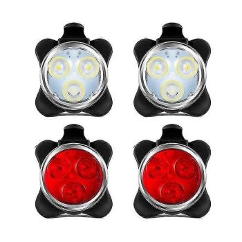 USB Rechargeabl Light Set,Super Bright Front Headlight and Rear LED Bicycle Light