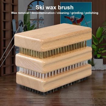 3Pcs Ski Snowboard Wax Brush Nylon Brass Horsehair Polishing Maintenance