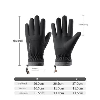 Ski Gloves Waterproof Touchscreen Winter Thermal Gloves Men Black L