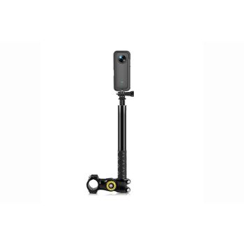 Bike Motorcycle Handlebar Camera Mount with Extendable Pole for GoPro Insta360 X3 Action Cameras