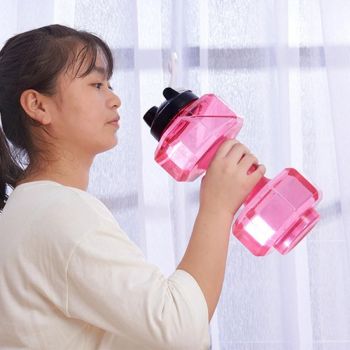 2200ML Sports Bottle, Plastic Dumbbell Cup Fitness Cup