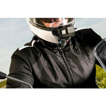 Motorcycle Helmet Chin Mount for Action Camera Quick Release Shockproof - Black