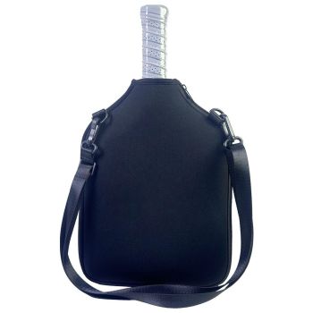 Neoprene Tennis & Pickleball Paddle Bag Lightweight Protective Carry Case with Shoulder Strap - White