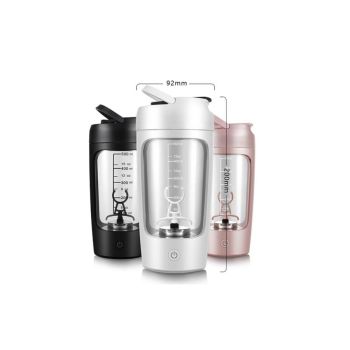 Electric Shaker Bottle Protein Shaker Bottle Protein Mixer for Perfect Creamy Shake Rechargeable Blender Bottle -White