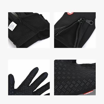 Touch Screen Snow Cycling Hand Gloves - Black XL