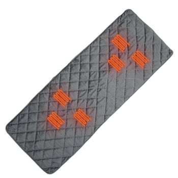 Heated Sleeping Bag Pad 5 Heating Zone 3-Level Temperature USB Power Warm Mat (Orange)