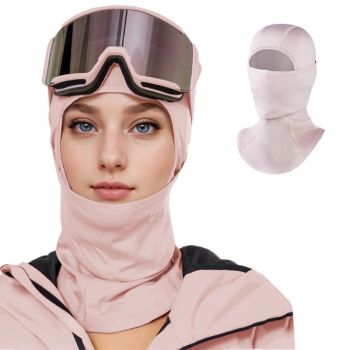 Windproof Thermal Face Mask Headgear for Outdoor Sports - Pure Black