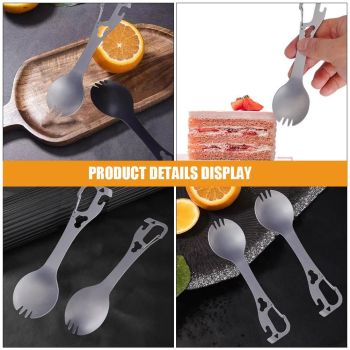 Camping Bottle Opener Spoon Portable Tool Fork Spoon Multi-use Camping Fork Outdoor Fork