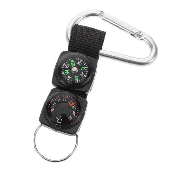 Portable Carabiner Compass Metal Compass Backpacking Compass Hiking Essentials Multifunctional Hiking Compass With Carabiner