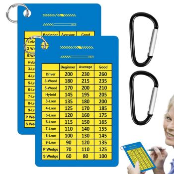 2PCS Golf Club Range Chart Card Golf Club Distance Card Golf Score Cards
