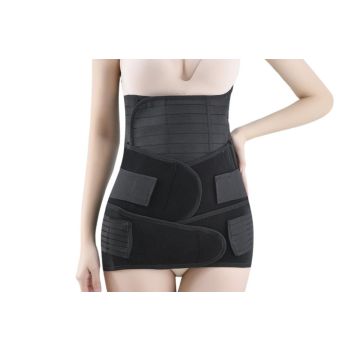 3 in 1 Postpartum Belly Band Waist Shapewear support Girdle After Birth Support - Black & 2XL