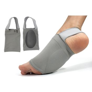 Arch Support Soft Pad Brace Sleeve Ankle Foot Wrap For Feet Flat - Khaki