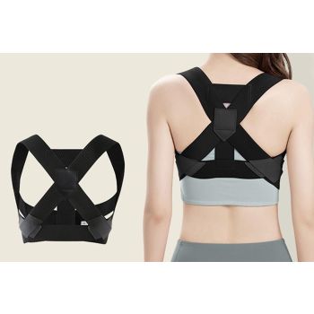 Posture Corrector Clavicle Support Back Straight Shoulders Brace Strap -Pink / L