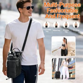 Portable Gym Bag Water Bottle Holder Crossbody Sling Chest Bag Workout