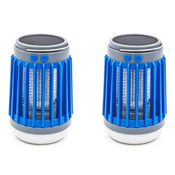 2pcs Solar and USB Mosquito Killer Camp Lamp Flashlight -Orange