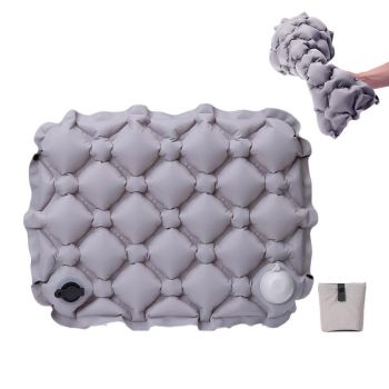 Foldable Inflatable Camping Seat Cushion Portable Seat Pad for Travel Outdoors Navy