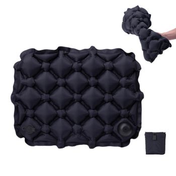 Foldable Inflatable Camping Seat Cushion Portable Seat Pad for Travel Outdoors Grey