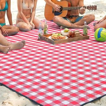 Waterproof Picnic Blanket Beach Outdoor Camping Mat Large Foldable Red