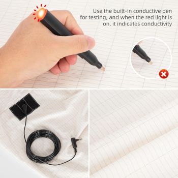 Bed Earthing Fitted Sheet AU Plug Grounding Connection Cord Conductive Mat Fiteed(White, Double 137x190cm+33cm)