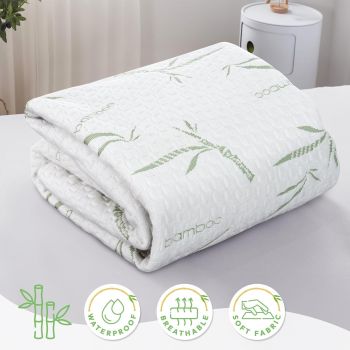 Waterproof Mattress Protector,Breathable Mattress Cover,3D Air Fabric Cooling Bed Pad Cover, Deep Pocket 40cm(Queen,Green)