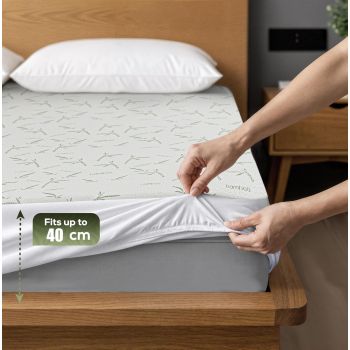 100% Waterproof Single Mattress Protector, Breathable Mattress Cover Single Size Bed, 3D Air Fabric Cooling Bed Pad Cover, Deep Pocket 40cm