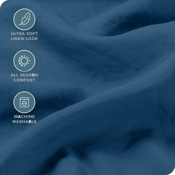 Hotel Quality Fitted Sheet - 1 Piece Fitted Sheet  -Breathable Bedding - Wrinkle, Fade, Stain Resistant- 16inch/40cm Deep Pocket Fitted Bed Sheet-Wrinkle and Fade Resistant,(Navy,Queen)