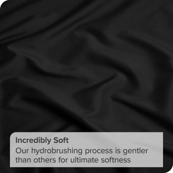 Hotel Quality Fitted Sheet - 1 Piece Fitted Sheet  -Breathable Bedding - Wrinkle, Fade, Stain Resistant- 16inch/40cm Deep Pocket Fitted Bed Sheet-Wrinkle and Fade Resistant,(Black,Super King)